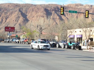 Parade of Jeeps at Easter Jeep Safari