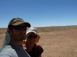 Posing with Lake Eyre on the horizon. Oodnadatta track