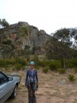 Jules geared up for her first multi-pitch trad lead at Mitre Rock, Mt Arapiles.